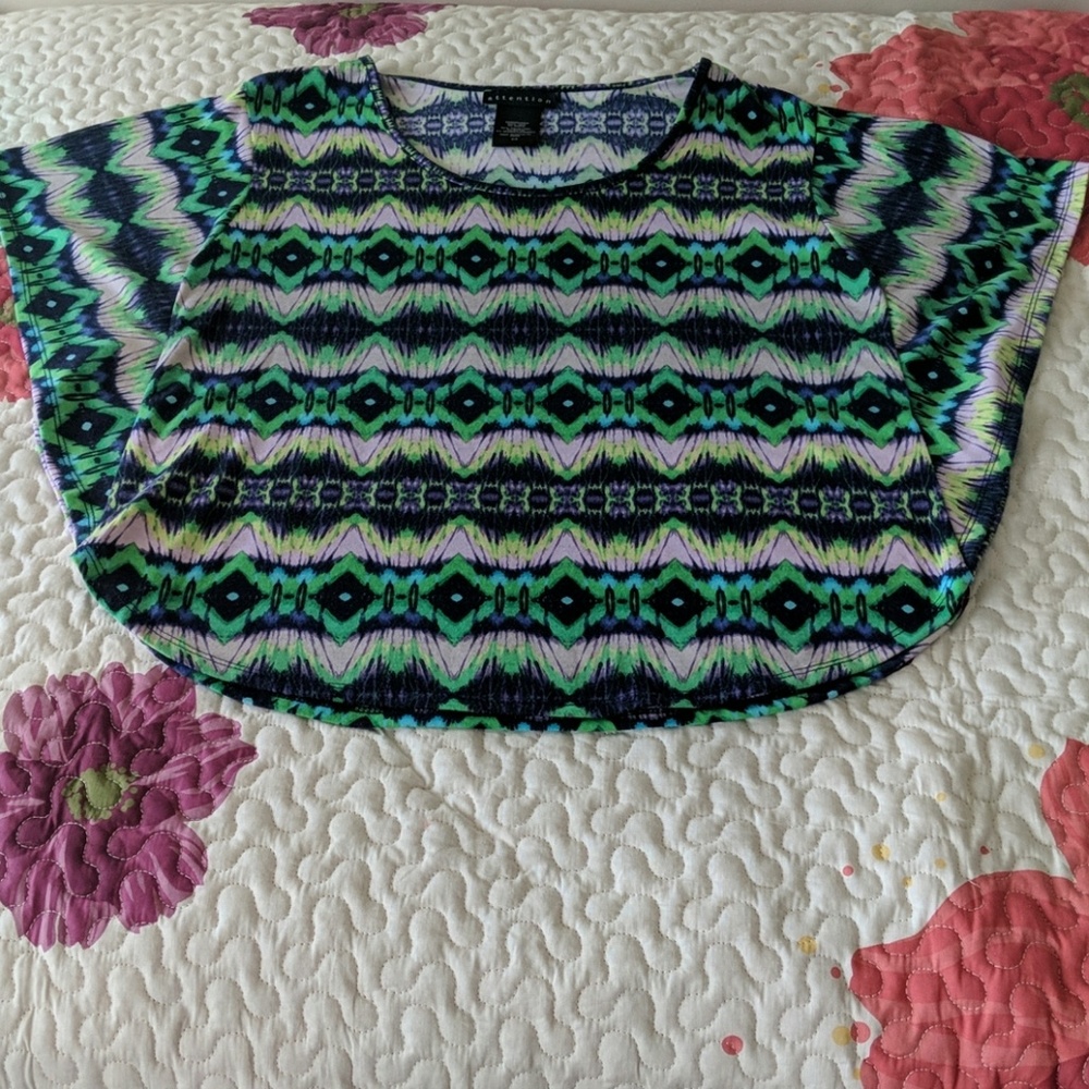 Colorful Polyester Poncho Top